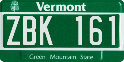 VT license plate ZBK161