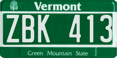 VT license plate ZBK413