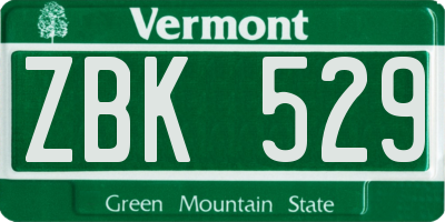 VT license plate ZBK529