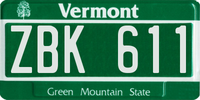 VT license plate ZBK611