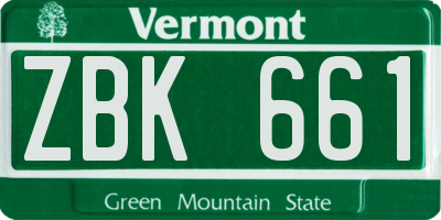 VT license plate ZBK661