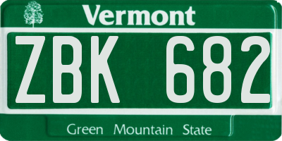 VT license plate ZBK682