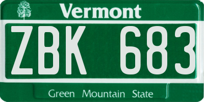VT license plate ZBK683