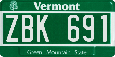 VT license plate ZBK691