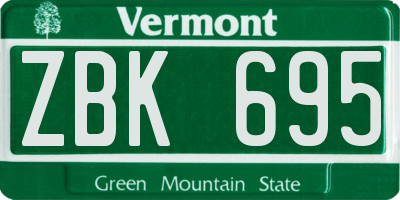 VT license plate ZBK695