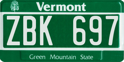VT license plate ZBK697