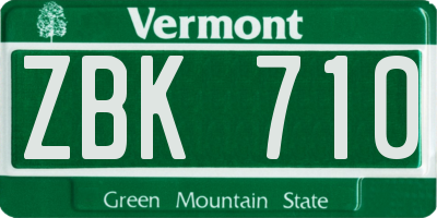 VT license plate ZBK710
