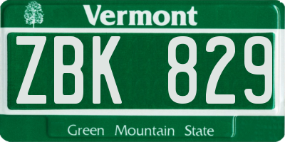 VT license plate ZBK829