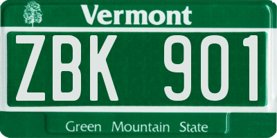 VT license plate ZBK901