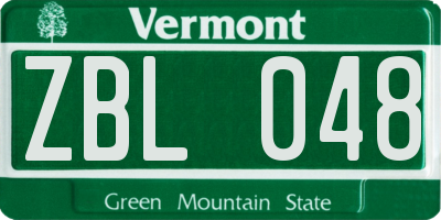 VT license plate ZBL048