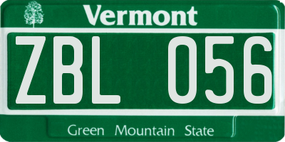 VT license plate ZBL056