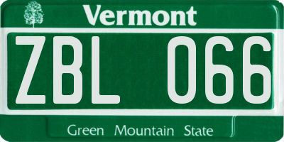 VT license plate ZBL066