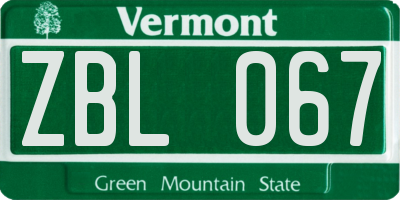 VT license plate ZBL067