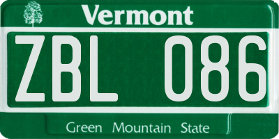 VT license plate ZBL086