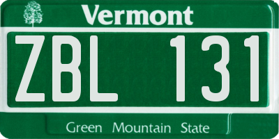 VT license plate ZBL131