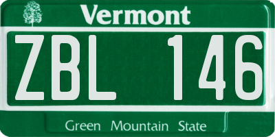 VT license plate ZBL146