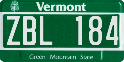 VT license plate ZBL184