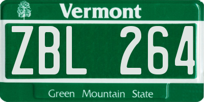 VT license plate ZBL264