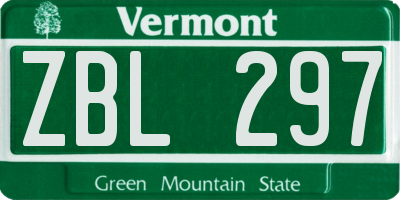 VT license plate ZBL297