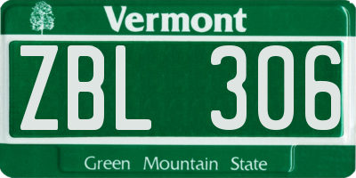 VT license plate ZBL306