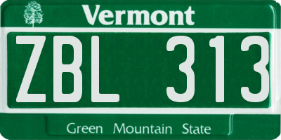 VT license plate ZBL313