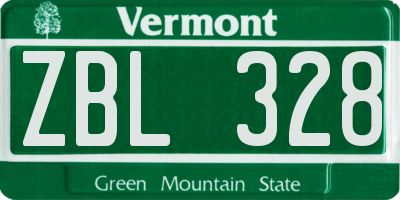 VT license plate ZBL328