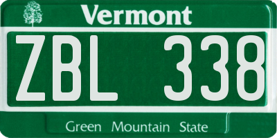 VT license plate ZBL338