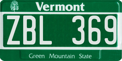 VT license plate ZBL369