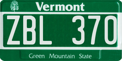 VT license plate ZBL370