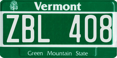 VT license plate ZBL408