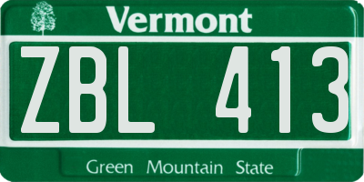 VT license plate ZBL413