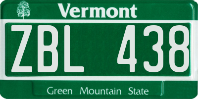 VT license plate ZBL438