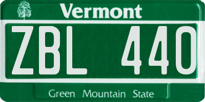 VT license plate ZBL440