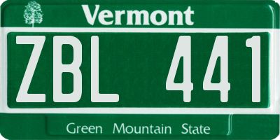VT license plate ZBL441