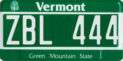 VT license plate ZBL444