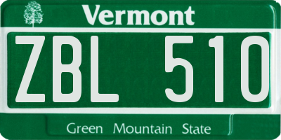 VT license plate ZBL510