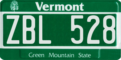VT license plate ZBL528