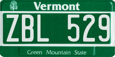 VT license plate ZBL529