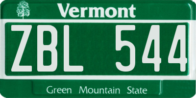 VT license plate ZBL544