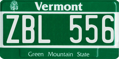 VT license plate ZBL556