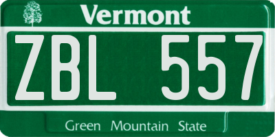 VT license plate ZBL557