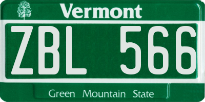 VT license plate ZBL566