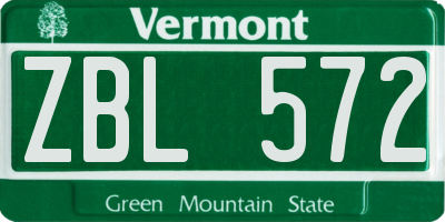 VT license plate ZBL572
