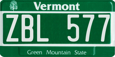 VT license plate ZBL577