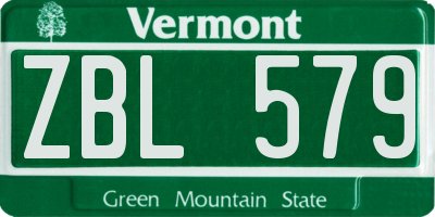 VT license plate ZBL579