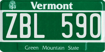 VT license plate ZBL590