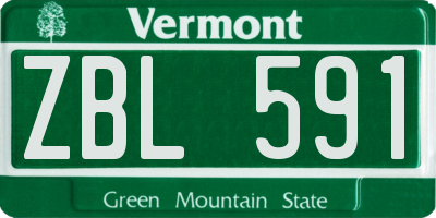 VT license plate ZBL591