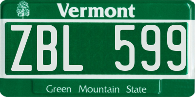 VT license plate ZBL599
