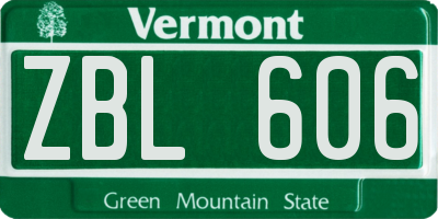 VT license plate ZBL606