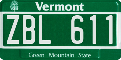 VT license plate ZBL611